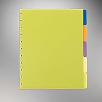 Staples? Arc Notebook Poly Index Dividers, Letter-sized, Assorted Colors, Set of 5