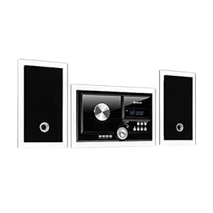 AUNA Stereosonic Microsystem, Shelf Stereo System, Micro System, 2 Stereo Speakers, Front-Loading CD Player, FM Tuner…