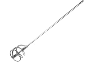 AUTO-PLAZA SDS Spiral Mixing Paddle Paint and Mud Mixer Mixer Whisk Silver for Drill in 1 to 5 gallon buckets Fits all Standard (size: 4 inch x 20 inch, around 100mm x500mm)