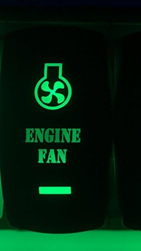 Night Rider USA -- Rocker Switch Toggle ON/Off 5 Pin ENGINE FAN BLOWER (GREEN)