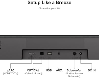 Barra de Sonido 5.1 con Dolby Atmos, Sistema de Sonido Surround, Sistema de Sonido de Cine en Casa, Barra de Sonido TV con Subwoofer, 2 Altavoces Surround, HDMI eARC/ÓPT/AUX, Aura A50 Pro