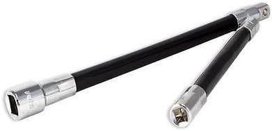 2pc Flexible Socket Extension 1/4" x 6 inch 3/8" x 8" Long Ratchet Set Flex Tool