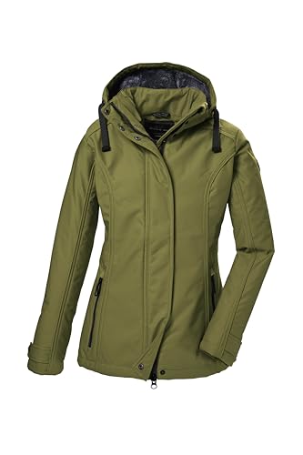 G.I.G.A. DX Damen Softshelljacke/Outdoorjcake mit abzippbarer Kapuze GW 23 WMN SFTSHLL JCKT, waldgrĂĽn, 36, 42211-000