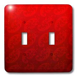 Photo 1 of 3dRose lsp_101629_2 Red Teard Drop Damask Double Toggle Switch, Multicolor