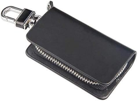 Yeer Premium Leather Car Key Chain Coin Holder Zipper Case Remote Wallet Bag for All Mercedes-Benz Car Key (Color : Black)