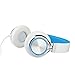 Intone Ms200 Stereo Low Bass Folding and Adjustable Headphone Earbuds - White / Blue