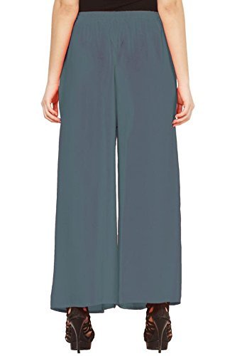 bottom line women's rayon palazzo pants (gray, free size)