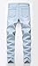 Qazel Vorrlon Men's Slim Fit Light Blue Stretch Destroyed Ripped Skinny Denim Jeans,Light Blue,30