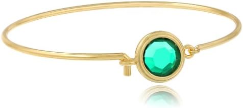 Signature 1928 "Signature Crystal Jeweltones" Gold Emerald Green Swarovski Bracelet, 2.5"