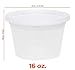 Stack Man Plastic Food Storage Deli Containers with Airtight Lids, 16 oz. (Case of 240)