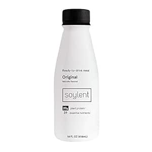 Soylent Complete Nutrition Gluten-Free Vegan Protein Meal Replacement Shake, Original, 14 Oz, 12 Pack