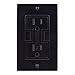NewerTech Power2U USB Outlet, 15Amp Tamper Resistant Duplex Wall Outlet and 2.4Amp USB Charging Receptacle, Black Color
