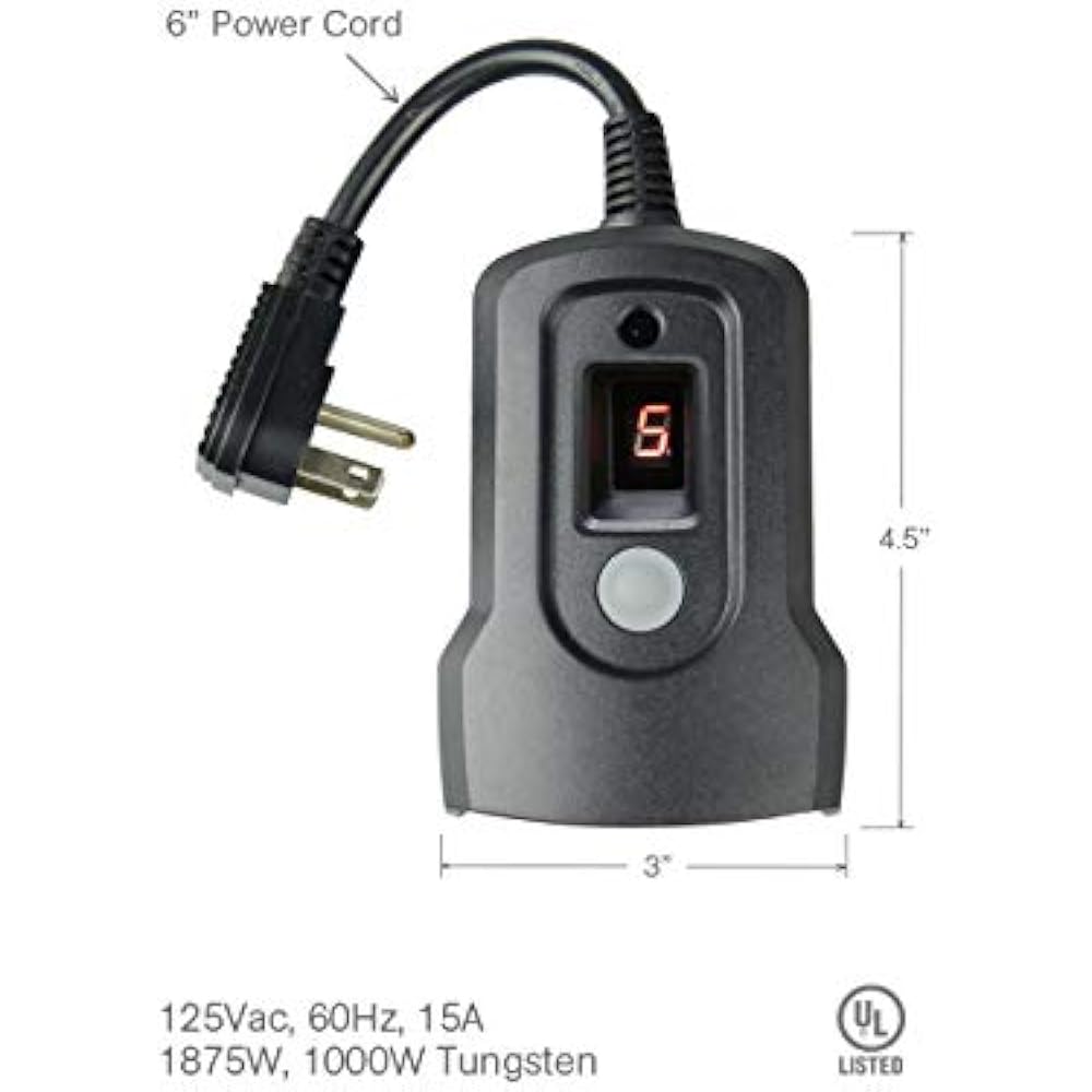 Outdoor Light Timer Outlet Waterproof, Christmas Lights Switch