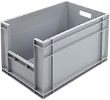 BiGDUG Mobile Euro Stacking Pick Bin Set Heavy Duty Roll Container 62L Grey view 2
