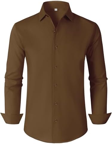 zeroyaa dress shirts ZEROYAA Formal Dress Shirts | Slim Fit Long Sleeve