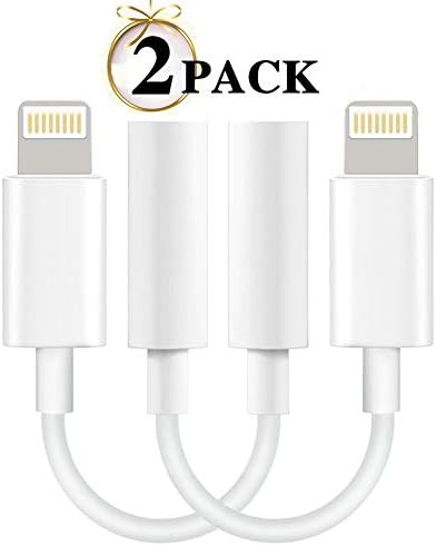 Lightning to 3.5mm Headphone Jack Adapter, Seotic White Lightning to 3.5mm Audio Adapter Headphone Jack Cable Converter for iPhone 7/7 Plus (2 Pack)