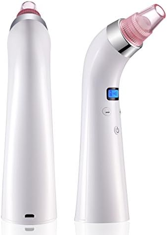 Microcrystalline Comedo Suction Beauty Device, Rechargble Electronic Blackhead Acne Remover (White)