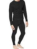 Place and Street Men’s Cotton Thermal Underwear Set Shirt Pants Long Johns Fleece Lined