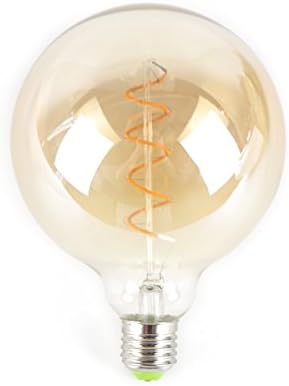JSLINTER G125 Edison LED Bulbs 4W LED Light E26 Base 2300K Dimmable 4 Watts Gold Glass Flexible Single Spiral Filament Vintage 40W Incandescent Equivalent