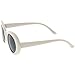 zeroUV - Bold Retro Oval Mod Thick Frame Sunglasses Clout Goggles with Round Lens 51mm (White/Smoke)