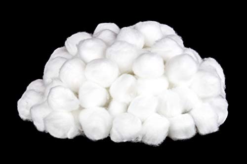 Healthstar Cotton Prepping Balls, Medium (500 Count) For Medical, Face, Crafts, Nails, Salon, Art. Natural, Safe and Non-Toxic with No Latex