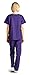 Dagacci Medical Uniform Womens and Mens Scrub Set Unisex Medical Scrub Shirt Top and Pant, Purple, Medium, Short Sleeve