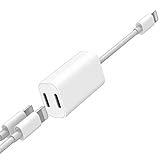 EXECCZO Splitter Adapter Compatible with iPhone X Xs Max Xr 7 8 Plus Ipad Ipad Pro, Dual Adapter for Headphone Jack Audio + Charge + Sync + Music Control Adapter Compatible iOS 12 or Later