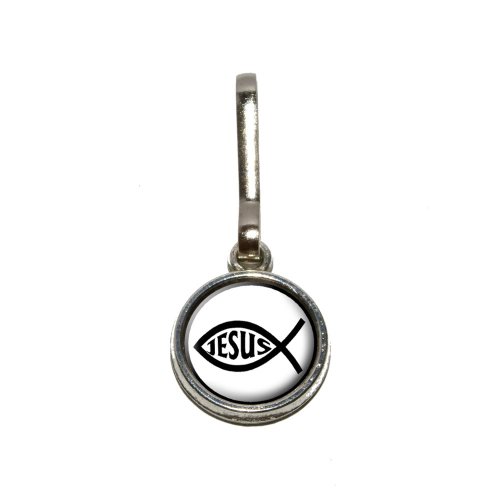 Graphics and More Ichthus Fish Christian Jesus Antiqued Charm Clothes Purse Luggage Backpack Zipper Pull