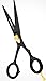 Professional Barber Hair Cutting Scissors/Shears (6.5 Inches) with Fine Adjustable Tension Screw and Detachable Finger Rest - Black