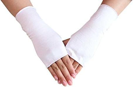 WomeWell Women Solid Color Sun Block Fingerless Wrist Length Driving Gloves