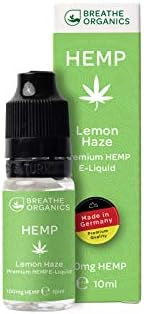 Premium Hemp E-Liquid Lemon Haze by Breathe Organics® | Hemp Vape Liquid Made in Germany | 10 ml Hemp Liquid | Nicotine Free (300mg)