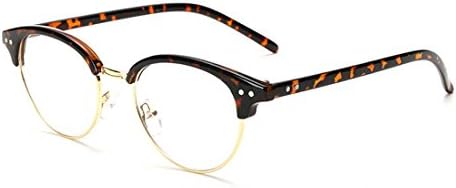 LOMEDO Classic Half Frame Clear Lens Plano Glasses Testudinarious Frame