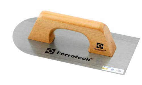 Ferrotech Stainless Steel Llana Wooden handle. Half Moon 300 x 150 mm