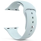 Apple Watch Band, MoKo Soft Silicone Replacement Sport Band for 38mm Apple Watch Models, TURQUOISE (3 Pieces of Bands Included for 2 Lengths, Not Fit 42mm version 2015)