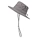 OMECHY Waterproof Outdoor Bucket Mesh Hat Summer UV Protection Sun Cap Boonie Fishing Camouflage Hat,Grey