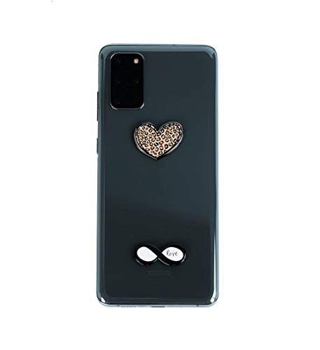 Platters and Pearls Leopard Heart Infinity Sign Love Symbols in Metal Sticker Charms.Decoration for Mobile Cases,Laptops,Set of 2,Reuse,Wild,Stylish&Neutral Tones for a Chic Fashionista.