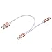 Yeworth 2 in 1 Lightning to 3.5mm Headphone Jack Adapter with USB Charger Port Charging Plug for iPhone 7 / 7 Plus - Rose Gold