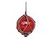 Hampton Nautical Red Japanese Glass Ball Fishing Float with Brown Netting Decoration 8