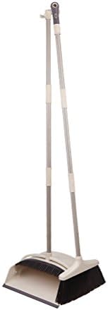 Broom Dustpan Combo Upright Standing Set Height 47.25" Beige