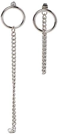 Fysless Earrings, Titanium Steel Bts Asymmetric Tassel Chain Safety Pin Dangle Drop Earring Kpop Korean Jewelry