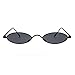 Armear Vintage Oval Sunglasses Small Narrow Round Metal Frame Hippie Glasses Black