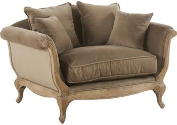 Hanjel Fauteuil Pompadour Velours Antic Gris Taupe 15