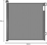 PetHot Retractable Stair Gate 55in Wide 33in Tall One-Handed Operation Gray view 8