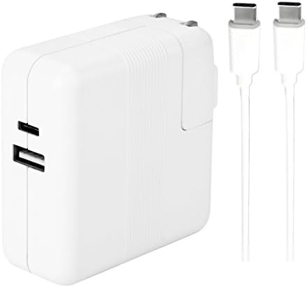 61W USB C Power Adapter Compatible with 29W, Macbook Pro Charger 2-in-1 USB-C PD Charger with 5V USB Port Charger,Support MacBook Pro 15"/13 Inch, MacBook 12 Inch and Multiple Smart Phones