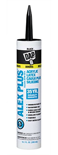 Dap 18107 Black Alex Plus Acrylic Latex Caulk Plus Silicone 10.1-Ounce
