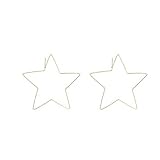 Star Hoop Earrings Large Geometric Dangle Hoops Earrings Gold Plated Fashion Earrings for Women