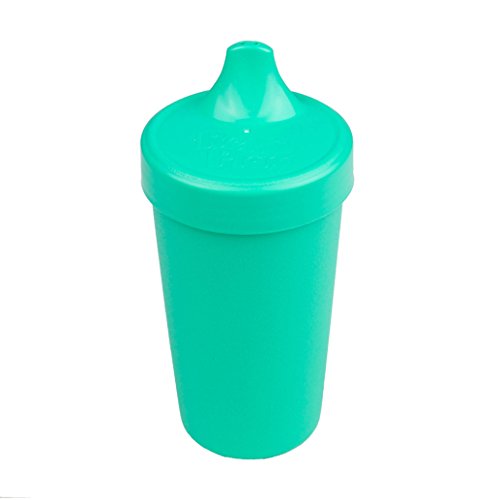 Re-Play Made in the USA 3pk No Spill Sippy Cups for Baby, Toddler, and Child Feeding - Sky Blue, Navy Blue, Aqua (True Blue) - Thumbnail 4