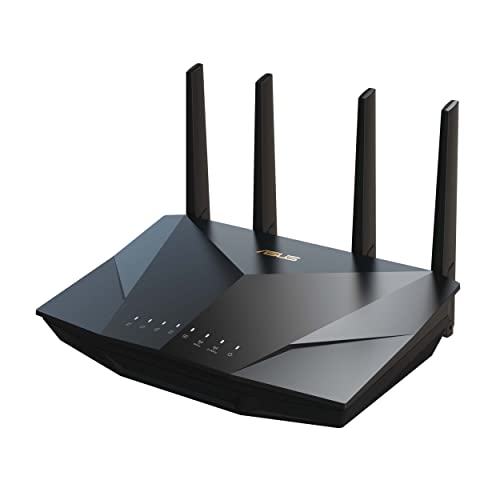 ASUS RT-AX5400 AiMesh Dual Band WiFi 6 kombinierbarer Router (Tethering als 4G und 5G Router-Ersatz, integriertes VPN, AiProtection Pro Netzwerksicher