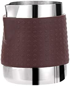 Stainless Steel Milk Frothing Pitcher Coffee Milk Frothing Jug Cup with Silicone Grip for Tea Coffee and Latte Art
