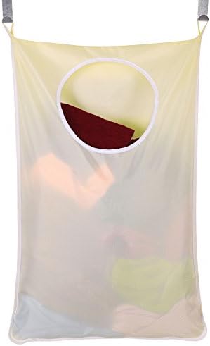 TempoGift Laundry Nook Door-Hanging Laundry Hamper with Stainless Steel Hooks (yellow)